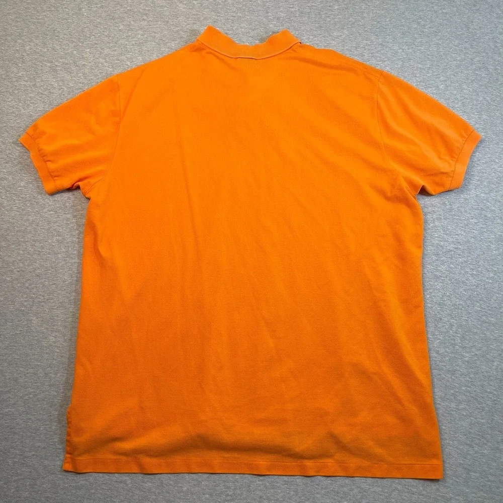 Polo Ralph Lauren Shirt Mens XL Orange Pima Cotton Multi Color Pony Polo Tee